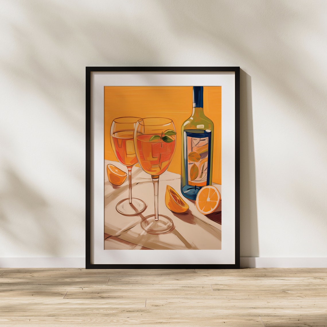Aperol Spritz Orange Cocktail Italian Summer Bar Scene Art Poster - Image 2