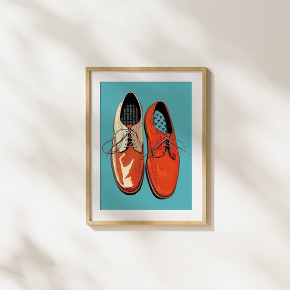 Red Dress Shoes Pop Art Fashion Illustration Bold Retro Poster