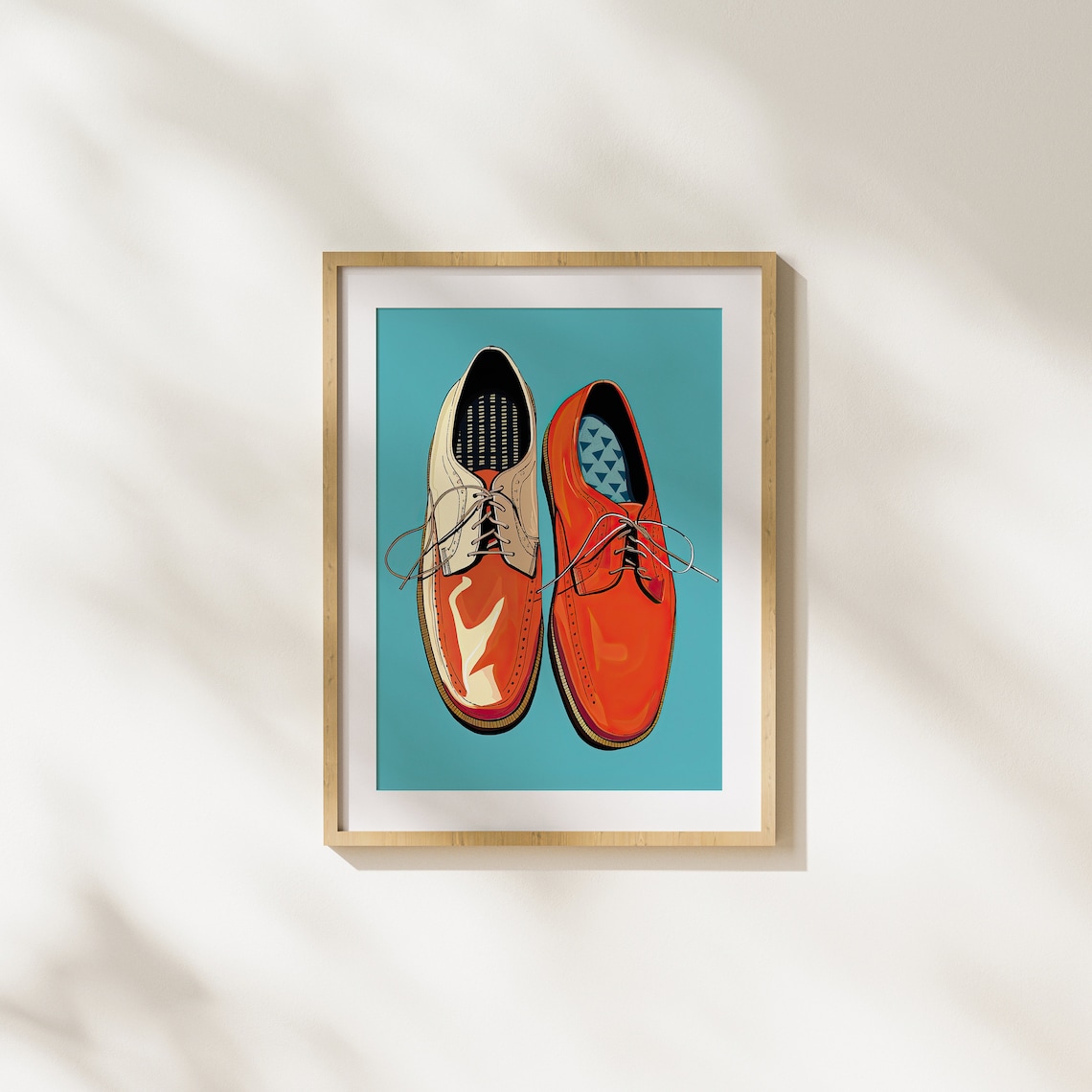 Red Dress Shoes Pop Art Fashion Illustration Bold Retro Poster