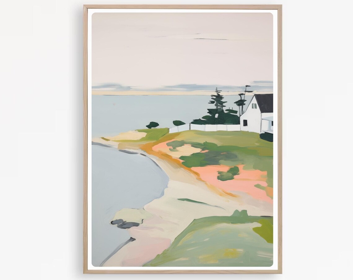 Cape Cod Watercolor Coastal Landscape Art Print