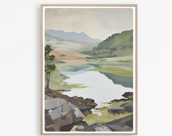 Windermere England Painting, Lake District Art Print