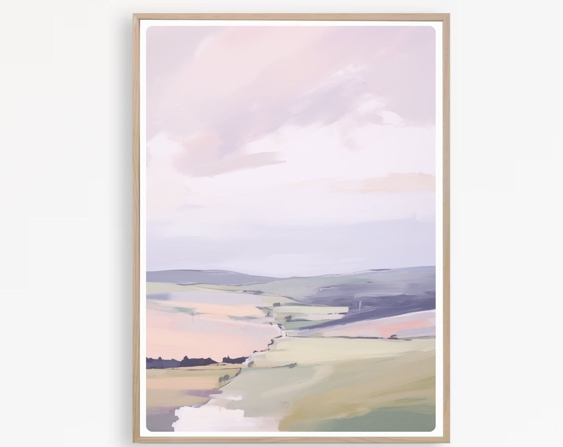 Abstract Landscape Minimalist Watercolor Art Print