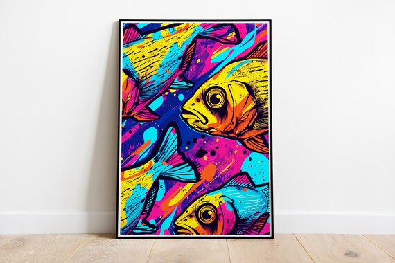 Fish Poster Fishing Gifts Tropical Fish Poster Retro Art Gifts For Fishermen Dad Gift Fly Fishing New Home Gift Idea Japanese Poster