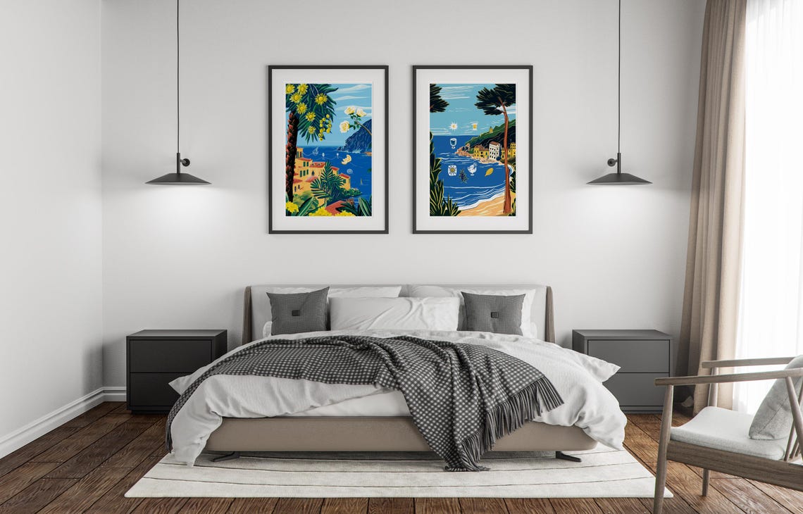 Amalfi Coast Lemon Groves Botanical Vintage Travel Seaside Poster - Image 3