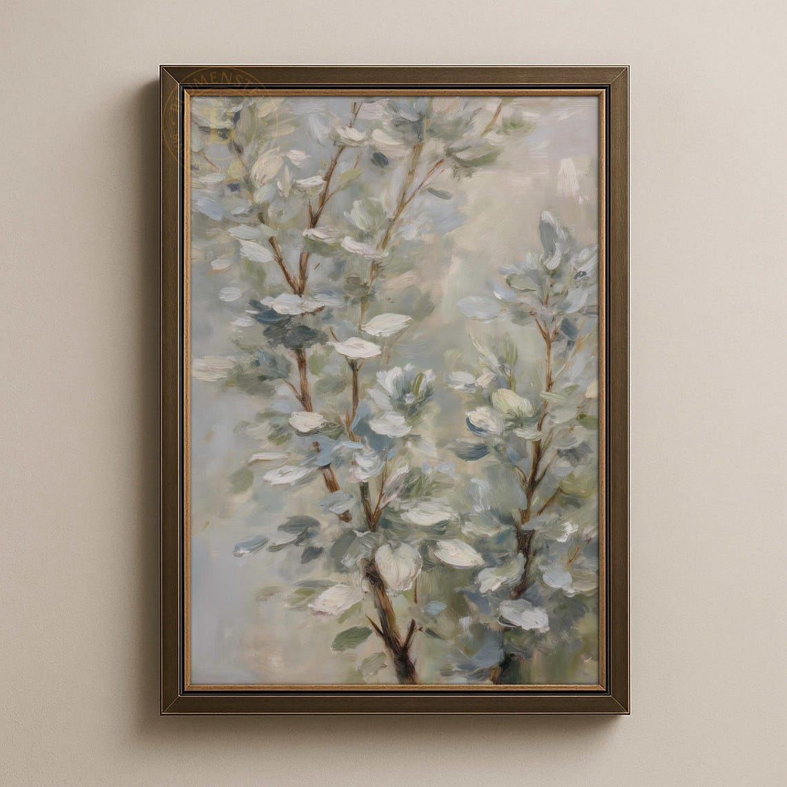 Sage Green Eucalyptus Botanical Neutral Modern Leaf Wall Poster
