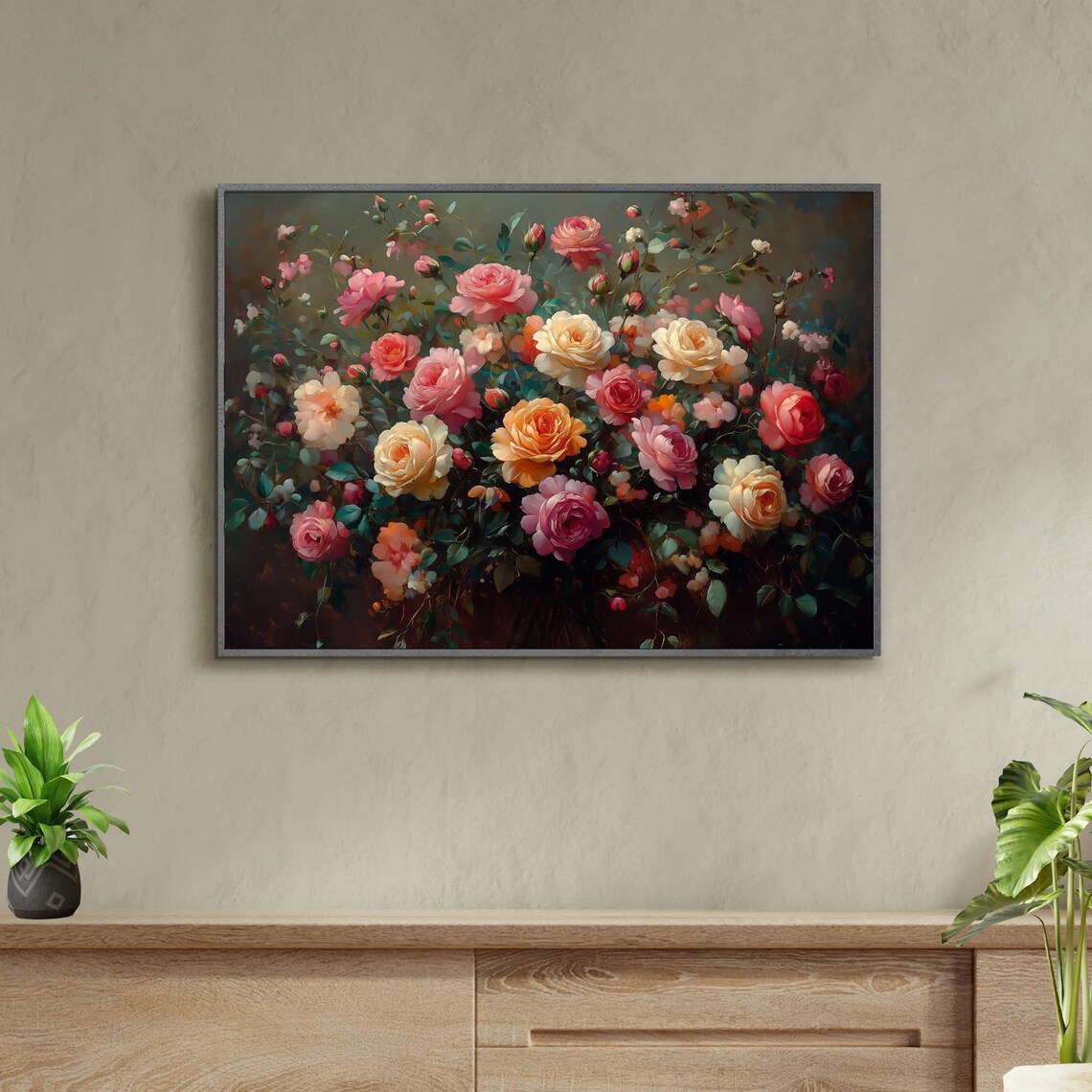 Vintage Fall Floral Art Print, Moody Botanical Decor - Image 3
