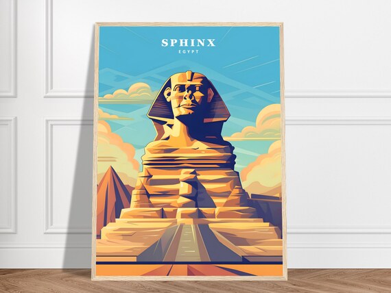 Great Sphinx Of Giza Egypt Desert Sky Minimalist Travel Print Art