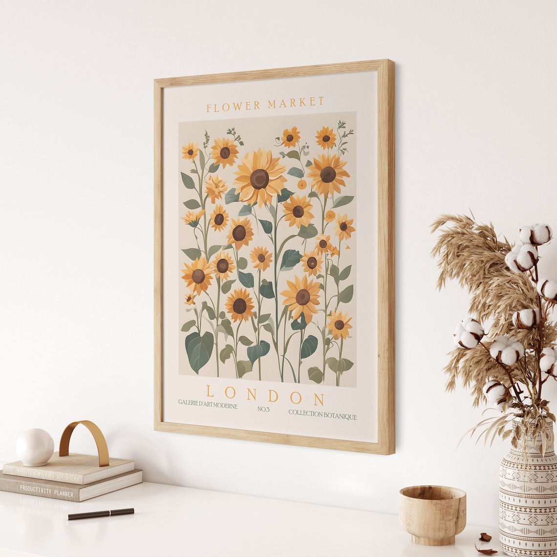 Flower Market Print London Retro Floral Poster - Image 3