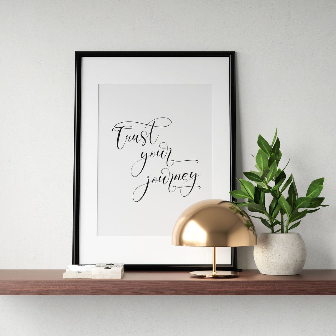 Trust Your Journey Script Calligraphy Minimalist Mindful Quote Poster - Image 2