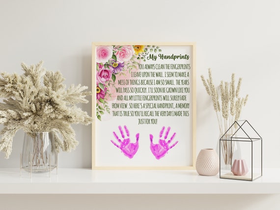 Child Gift To Mom Print Child Handprint Mother Appreciation Print Mothers Day Boho Art Print