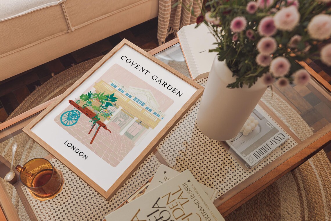 Covent Garden Flower Cart, London Landmark Art Print - Image 3