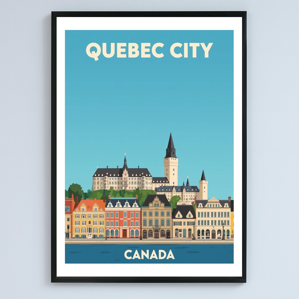City Vintage Skyline Illustration Canada Travel Art Poster