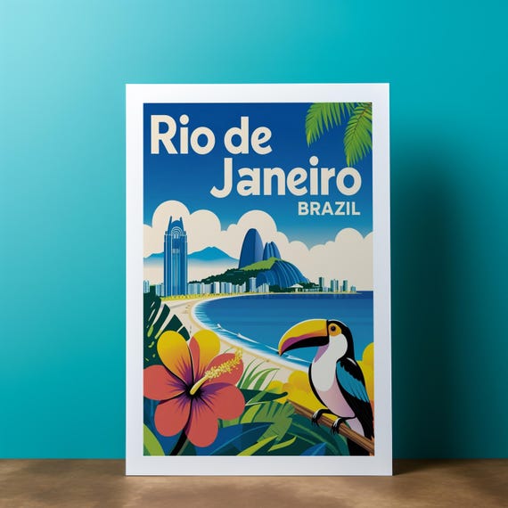 Rio De Janeiro Retro Travel Artwork Nostalgic Wall Art Ready To Print