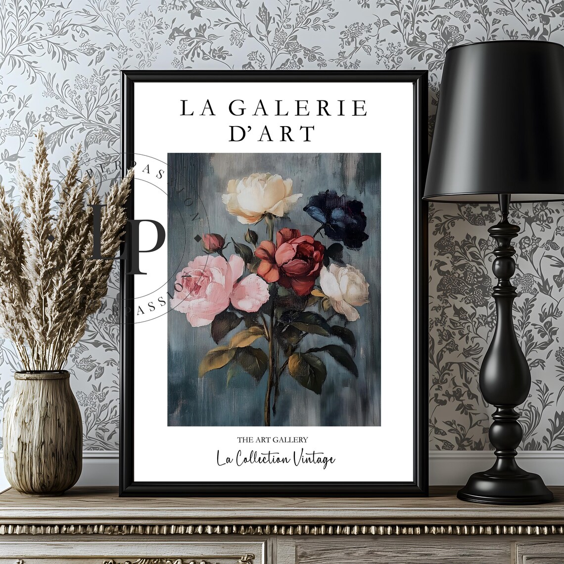 Roses Vintage Poster, Cottagecore Botanical Decor - Image 2