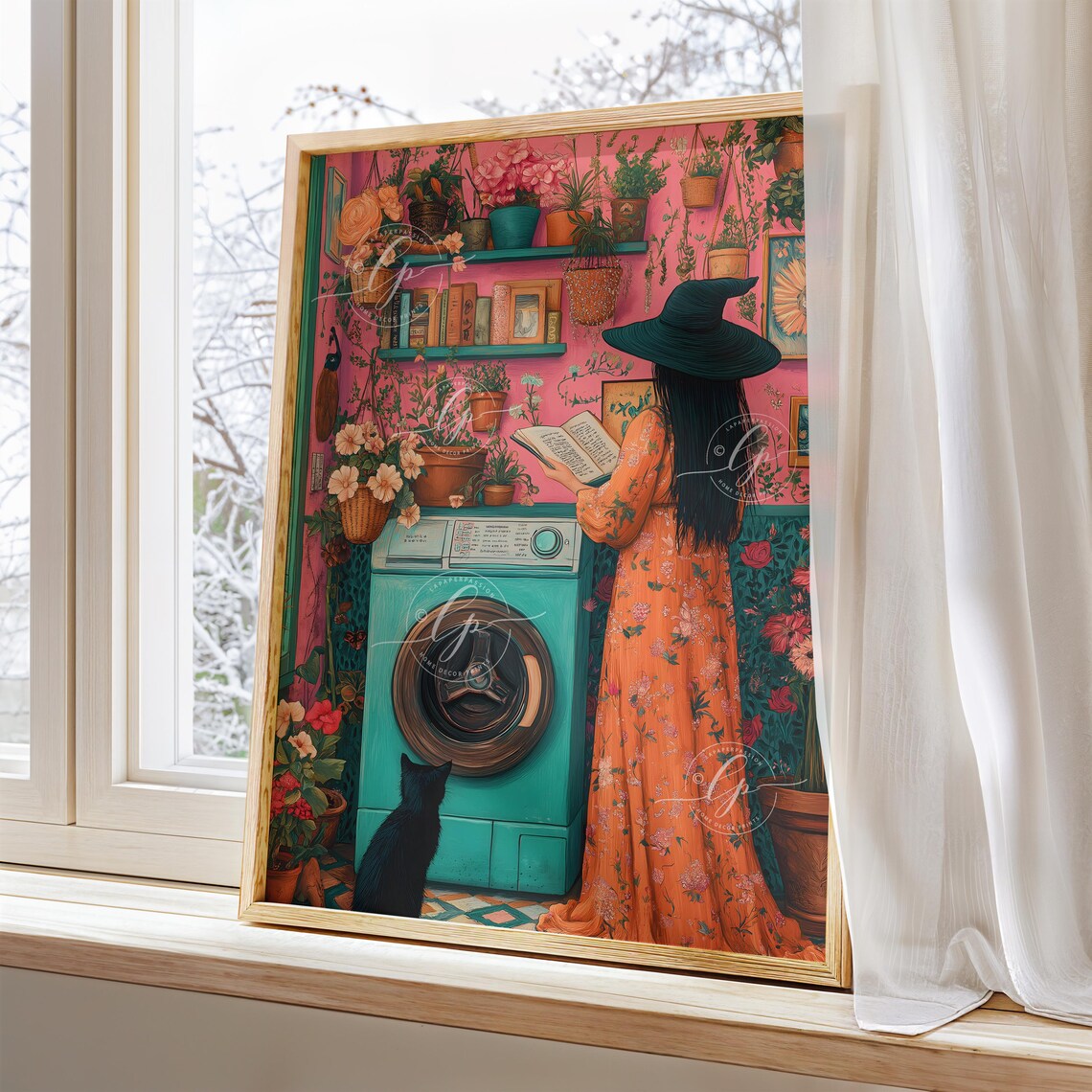 Witch In Laundry Art Print, Maximalist Laundry Decor - Image 4