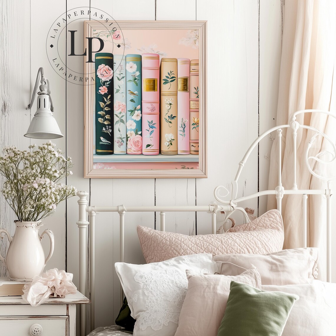 Pastel Stack Of Books, Reading Nook Art Print - Image 4