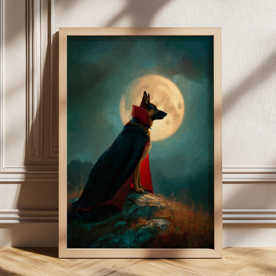 Vampire Dog Print Spooky Vintage Halloween Art Poster Posters