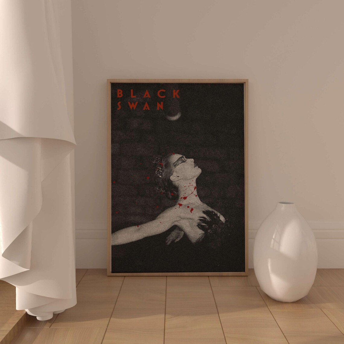 Black Swan Minimalist Art Print, Mid-Century Poster - Image 2