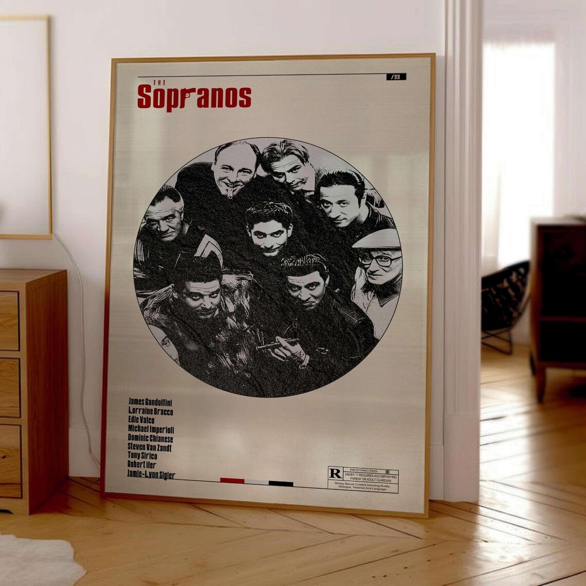 James Gandolfini The Sopranos Vintage Retro Poster