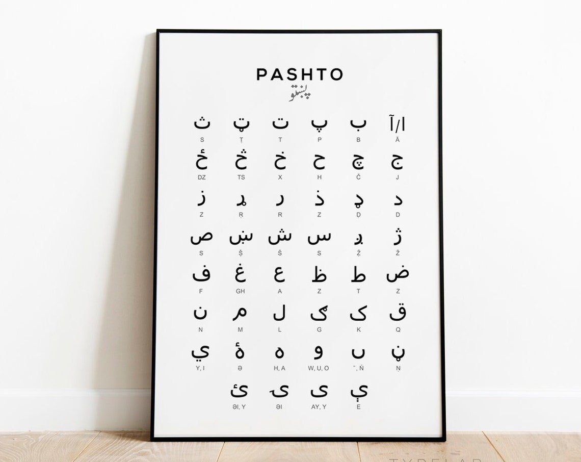 Pashto Alphabet Art Language Learning Wall Art Educational Print Instant - Image 2