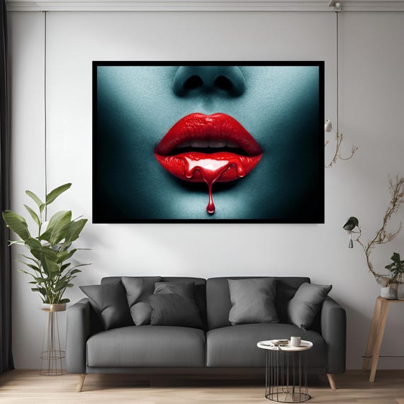 Woman Makeup Lips Canvas Wall Art Modern Print Abstract Decor For Home