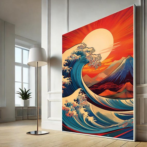 Hokusai Great Wave Canvas Wall Art Stunning Japanese Print For Home Decor Lovers And Ocean Enthusiasts