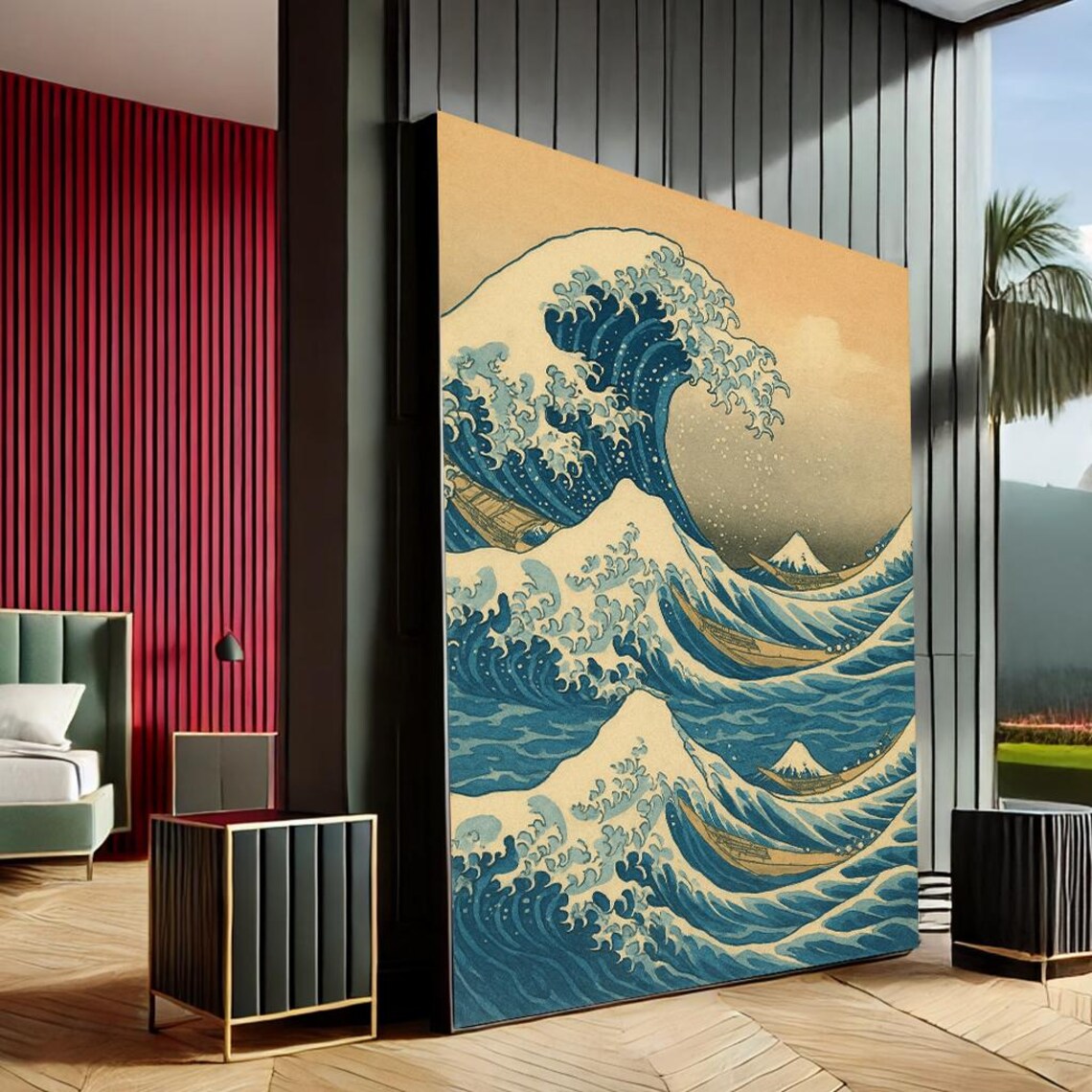 Great Wave Off Kanagawa Mount Fuji Japanese Woodblock Poster Art