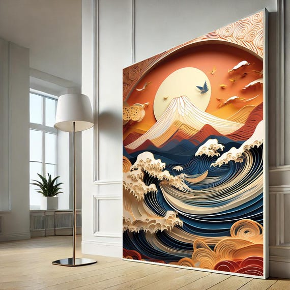 Hokusai Great Wave Canvas Wall Art Stunning Japanese Print For Home Decor Lovers And Ocean Enthusiasts