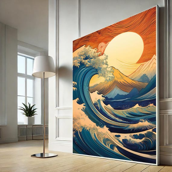 Hokusai Great Wave Canvas Wall Art Stunning Japanese Print For Home Decor Lovers And Ocean Enthusiasts