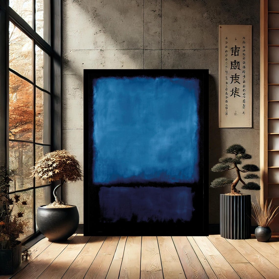Mark Rothko Blue Black Minimalist Canvas Print Painting Wall Art Reproduction Abstract Modern Home Decor