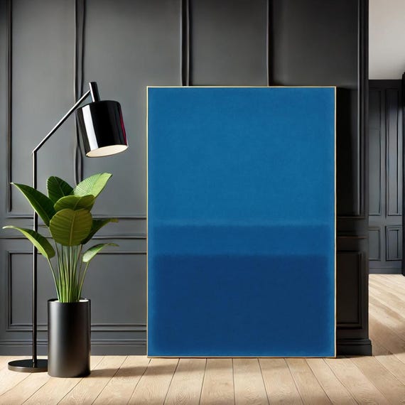 Mark Rothko Blue Canvas Iconic Color Field Painting Reproduction In Deep And Sky Tones