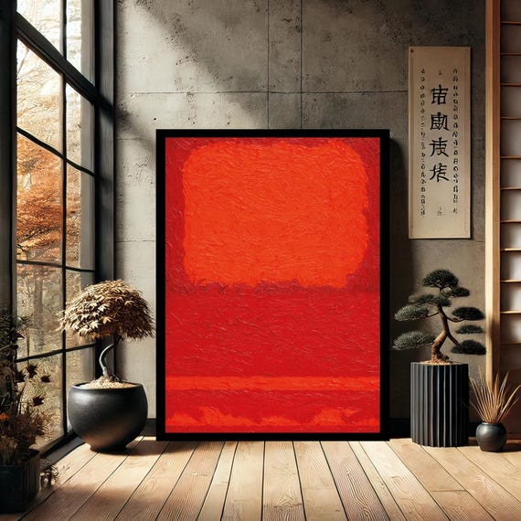 Mark Rothko Red Minimalist Home Decor Canvas Wall Art Modern Print Painting Abstract For