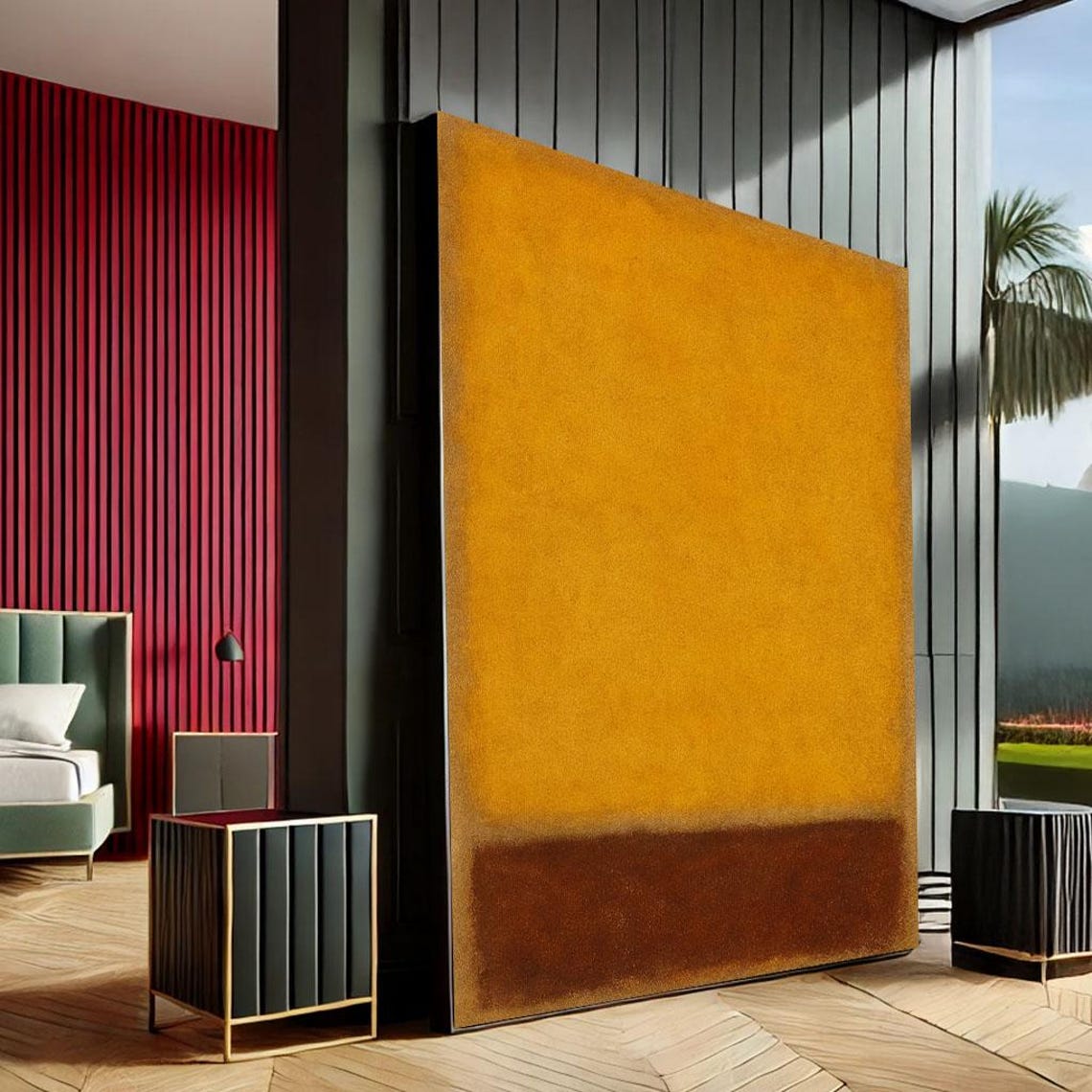 Mark Rothko Inspired Golden Orange And Brown Abstract Canvas Print