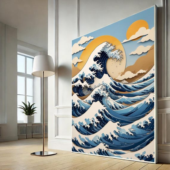 Hokusai Great Wave Canvas Wall Art Stunning Japanese Print For Home Decor Lovers And Ocean Enthusiasts