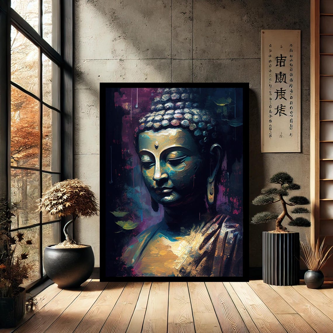 Colorful Buddha Buddhism Canvas Print Painting Wall Art Modern Abstract Home Decor