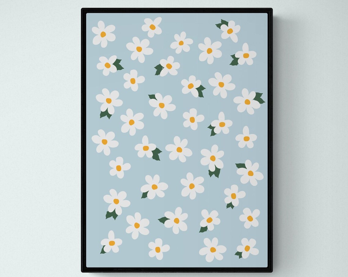 Daisy Flower Art Print, Floral Home Decor