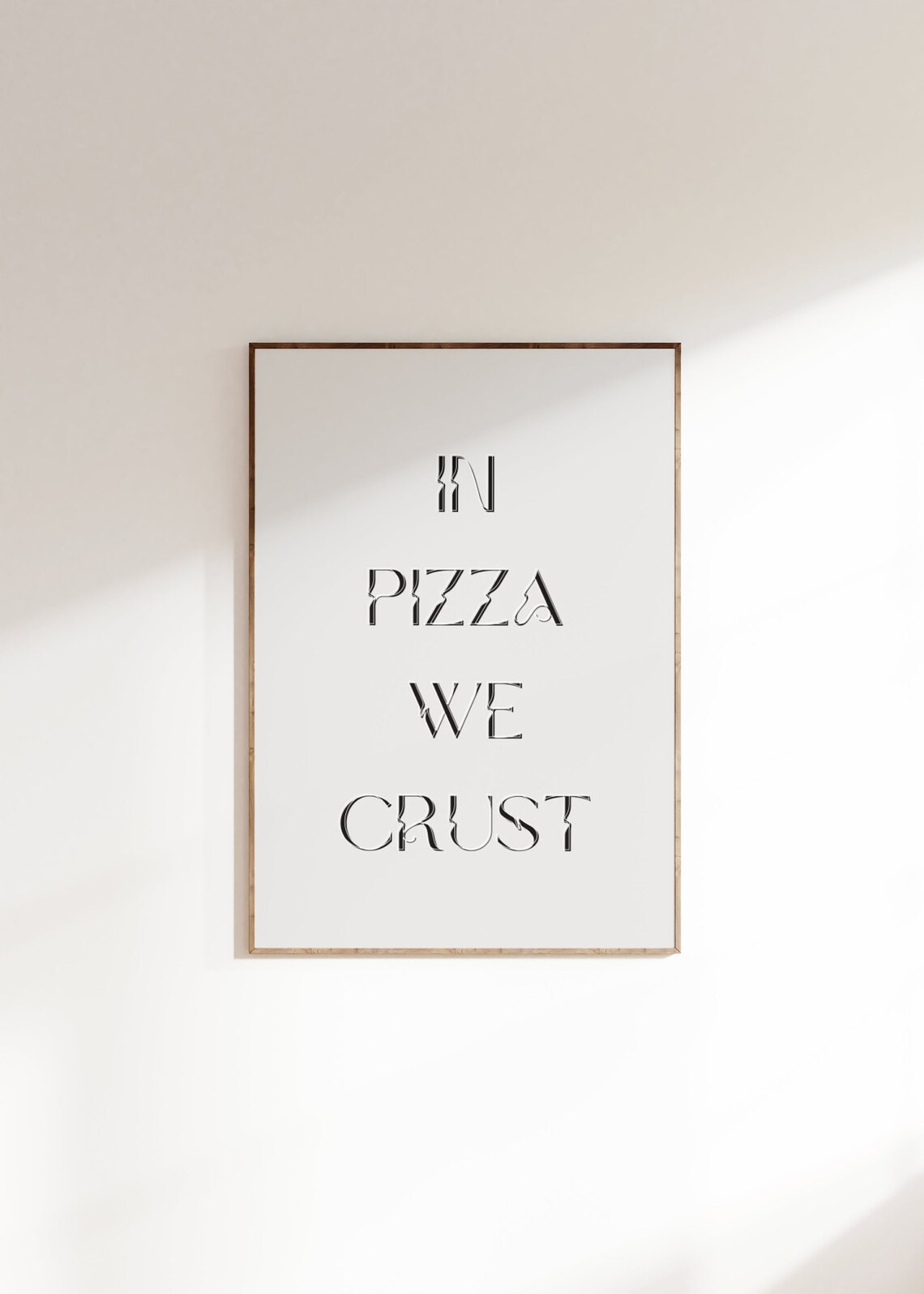 In Pizza We Crust Funny Pun Quote Minimalist Kitchen Wall Art - Image 4
