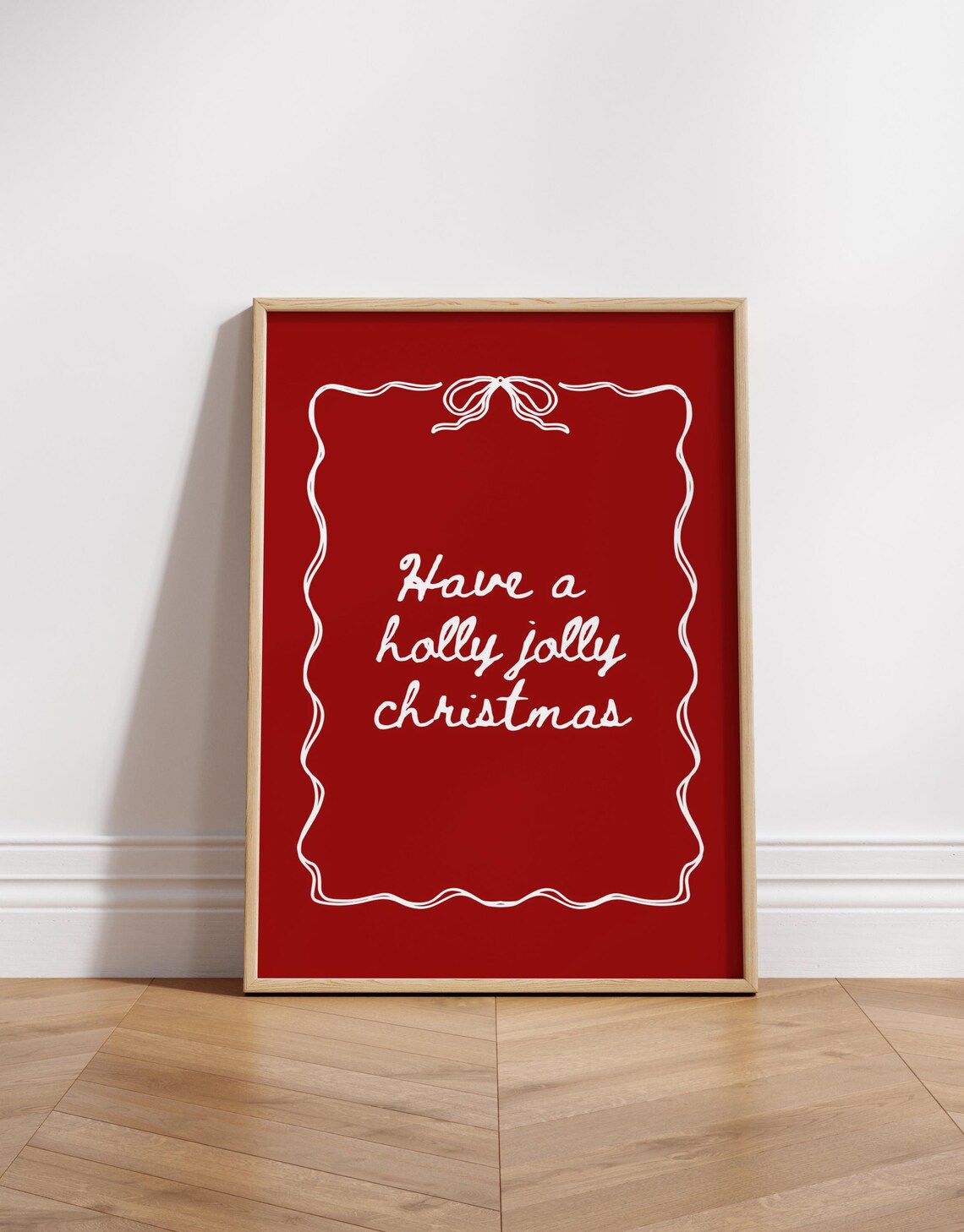 Merry Christmas Winter Quote Poster, Minimalist Red - Image 3