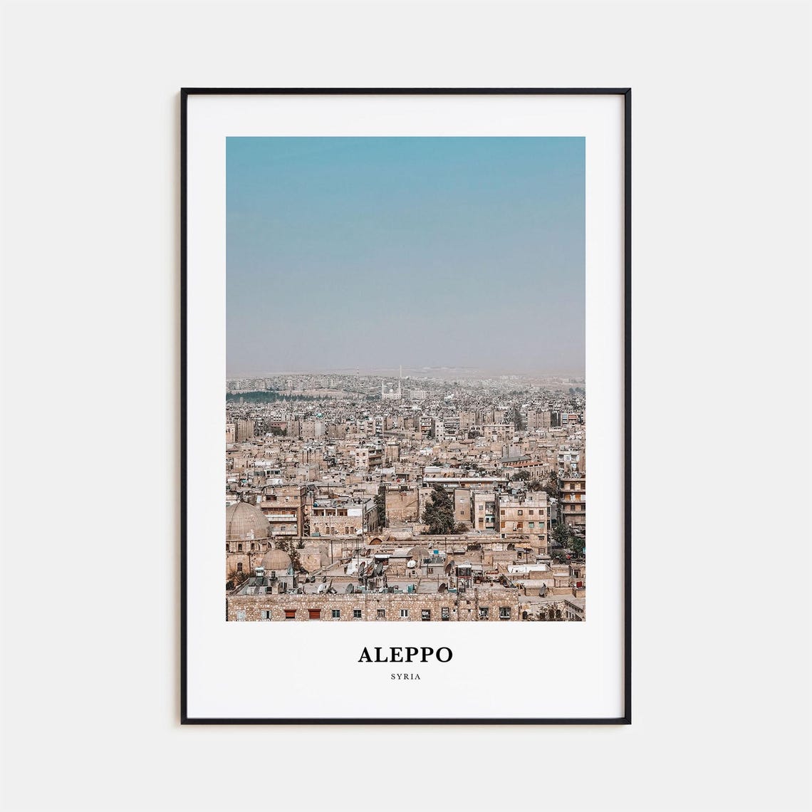 Aleppo Syria Ancient City Skyline Citadel Panorama Travel Poster