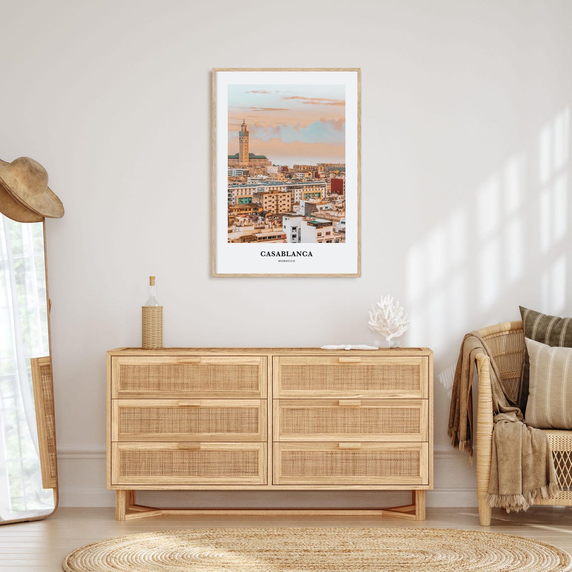Casablanca Morocco Hassan II Mosque Sunset Skyline Photo Poster - Image 2