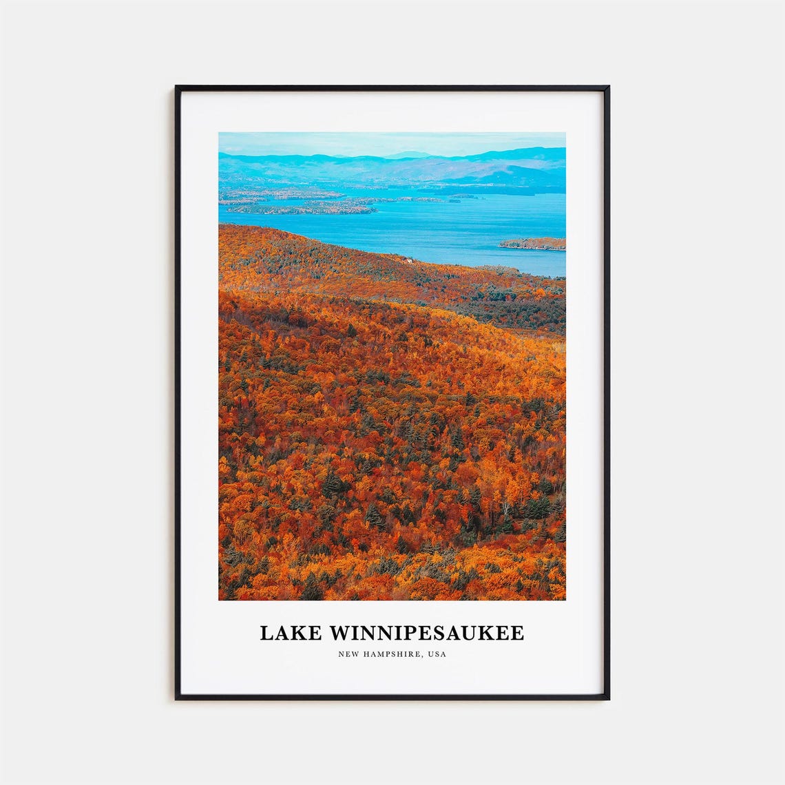 Lake Winnipesaukee Print Lake Winnipesaukee Photo Poster Lake Winnipesaukee Travel Wall Art Lake Winnipesaukee Map New Hampshire Usa