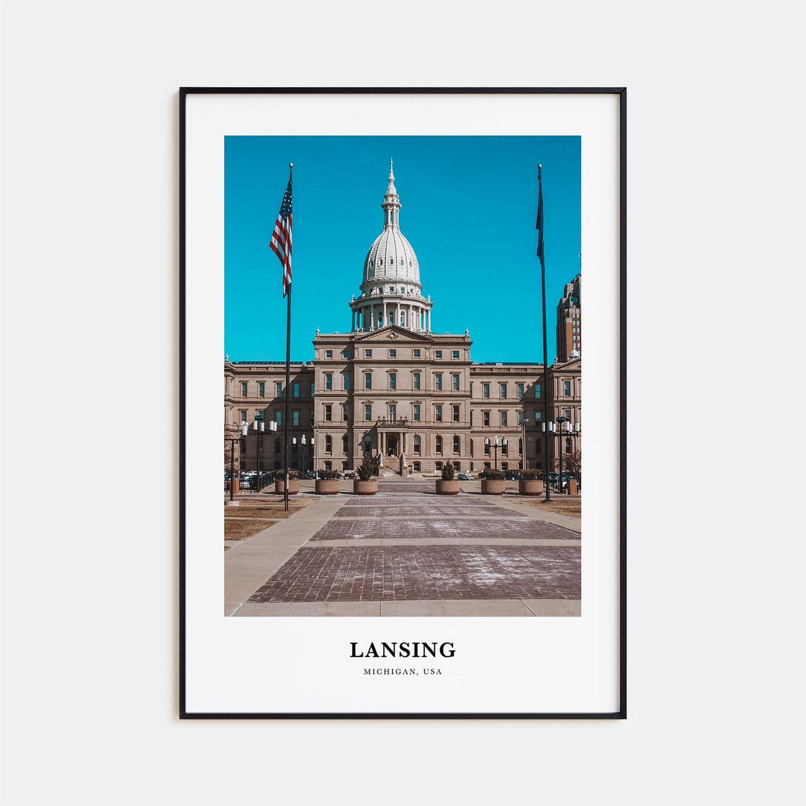 Lansing Michigan State Capitol Building Grand White Dome Photo Poster