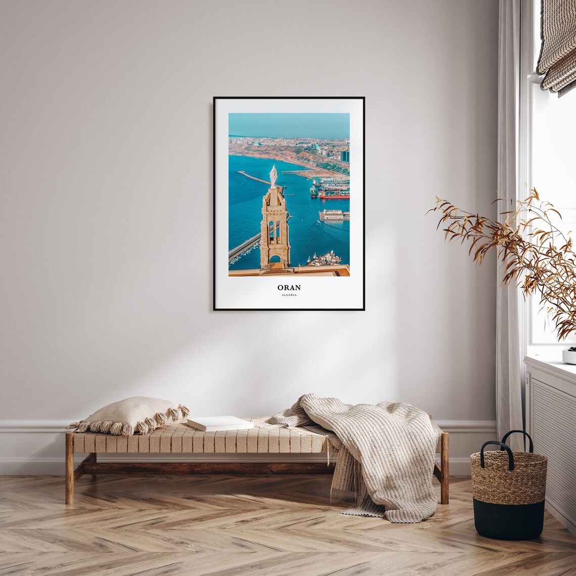 Oran Algeria Chapel Tower Over The Bay With Ships Travel Poster - Image 4