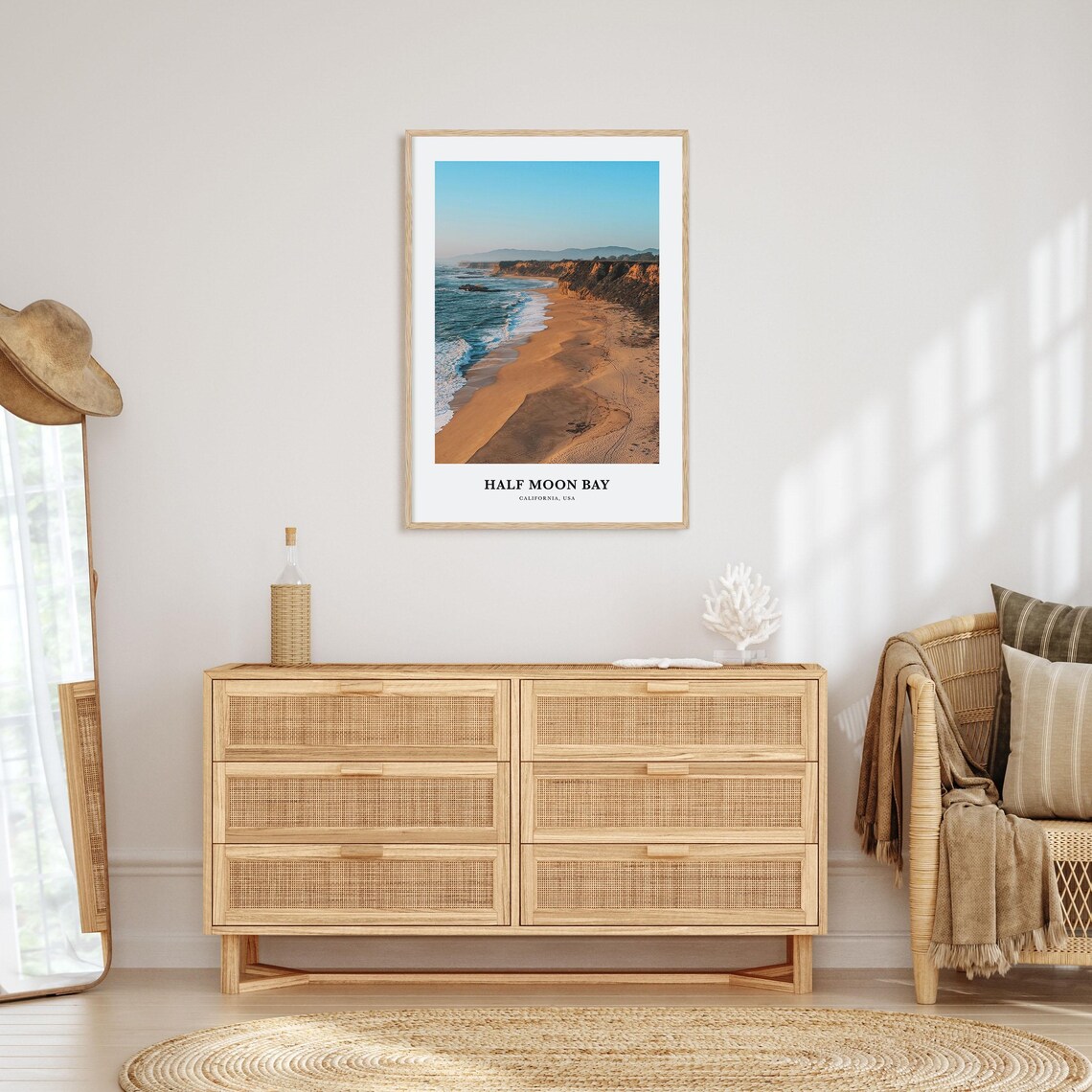 Half Moon Bay Travel Poster, California Map Print - Image 2