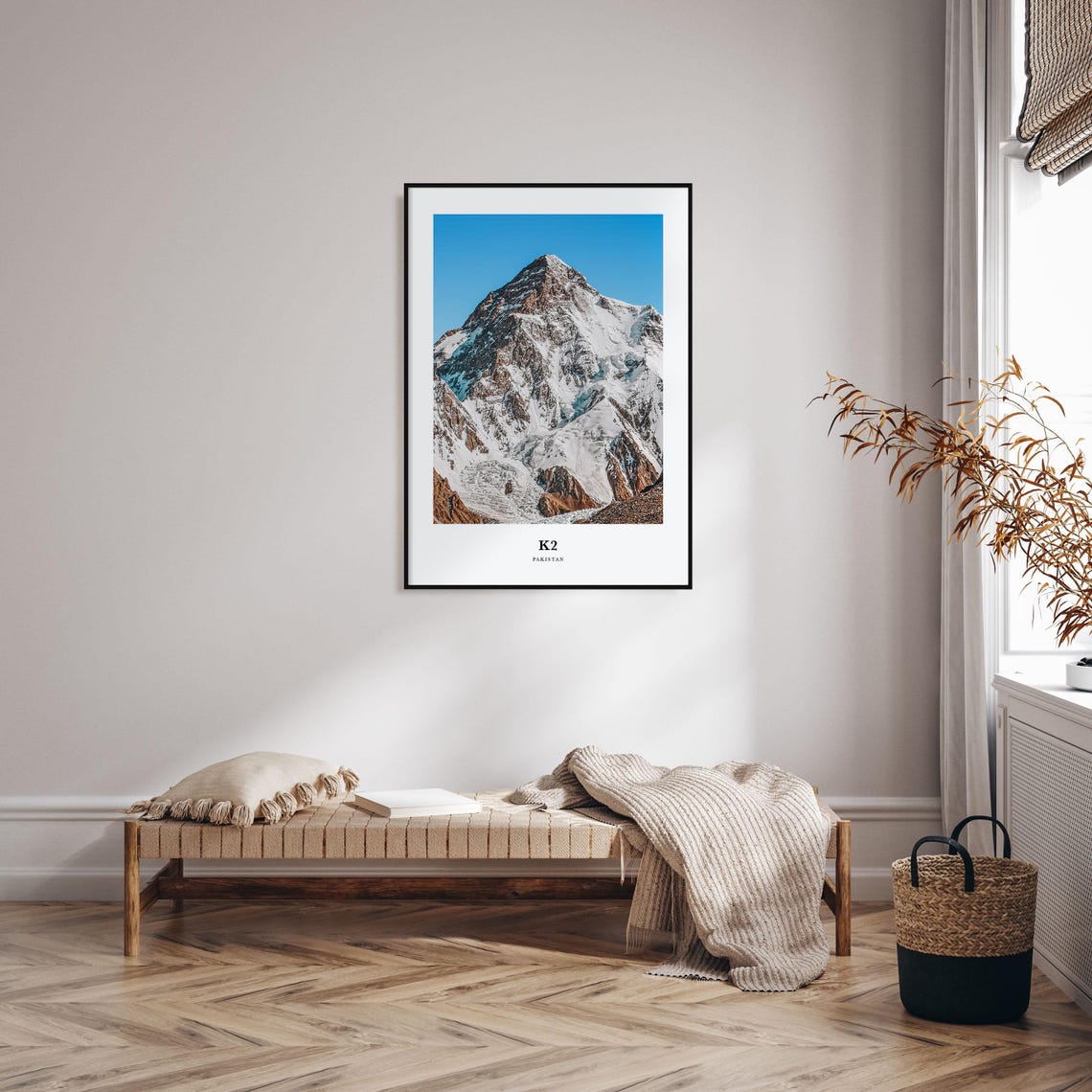K2 Pakistan Snow Capped Summit Mountain Photography Travel Poster - Image 3