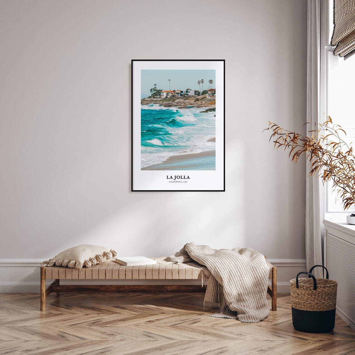 La Jolla California Turquoise Waves Beach Houses Photo Travel Poster - Image 3