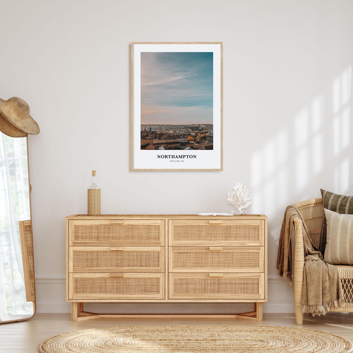 Northampton England Town Skyline Dusk Panoramic Photo Poster - Image 2