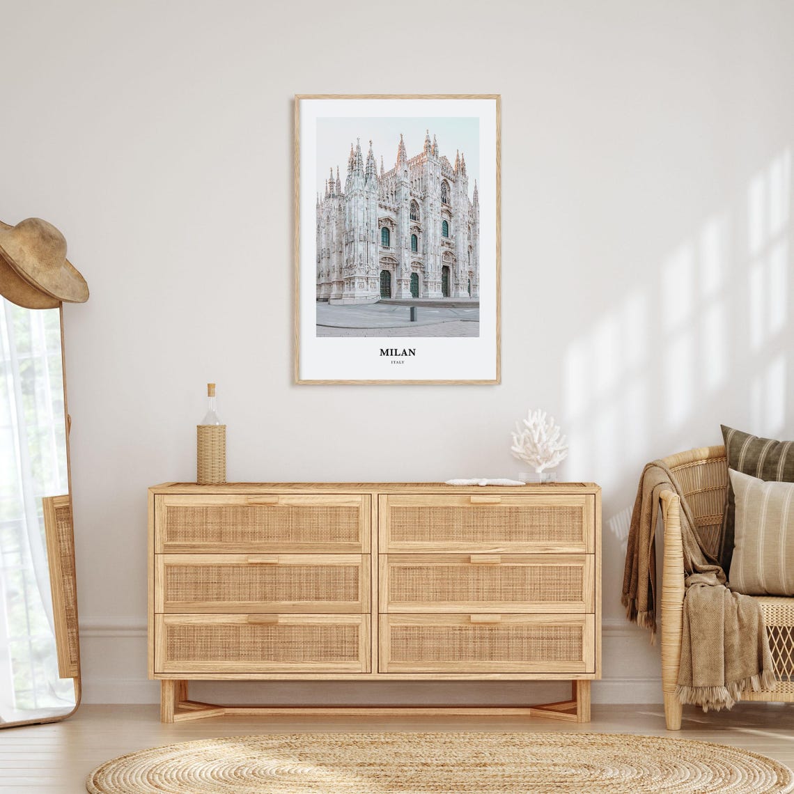 Milan Italy Duomo Cathedral Gothic Facade Morning Light Poster - Image 2