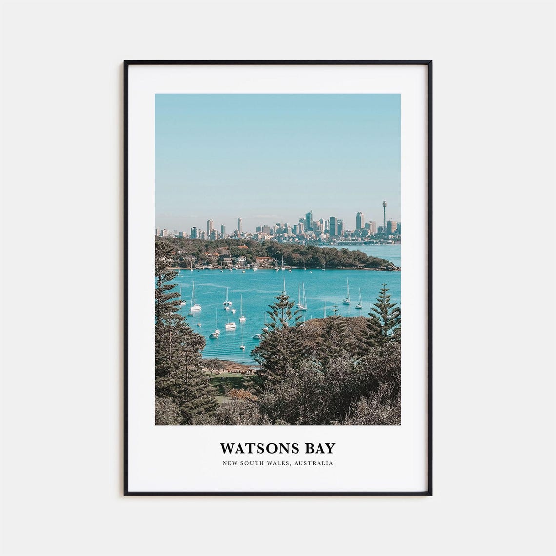 Watsons Bay Sydney Harbour Sailboats Skyline Scenic View Poster