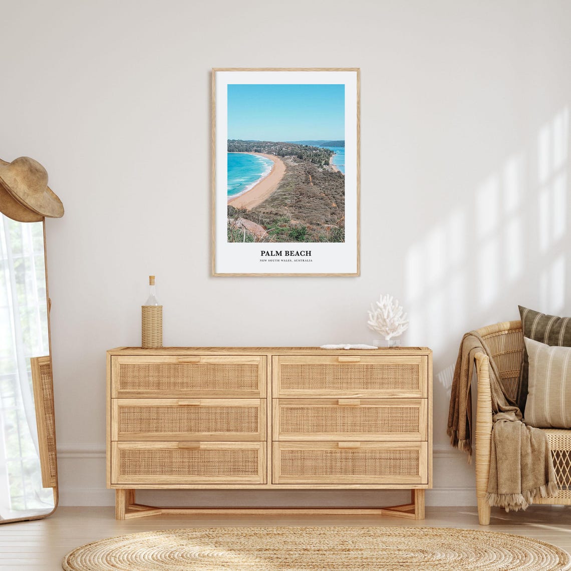 Palm Beach New South Wales Australia Curving Surf Beach Poster - Image 2